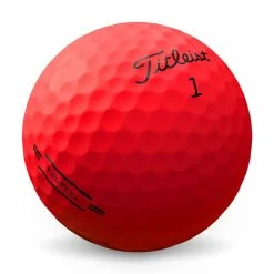 Titleist TruFeel 2022 Matte Red Golf Balls -Golf Gloves Sales titleist trufeel red golf balls side